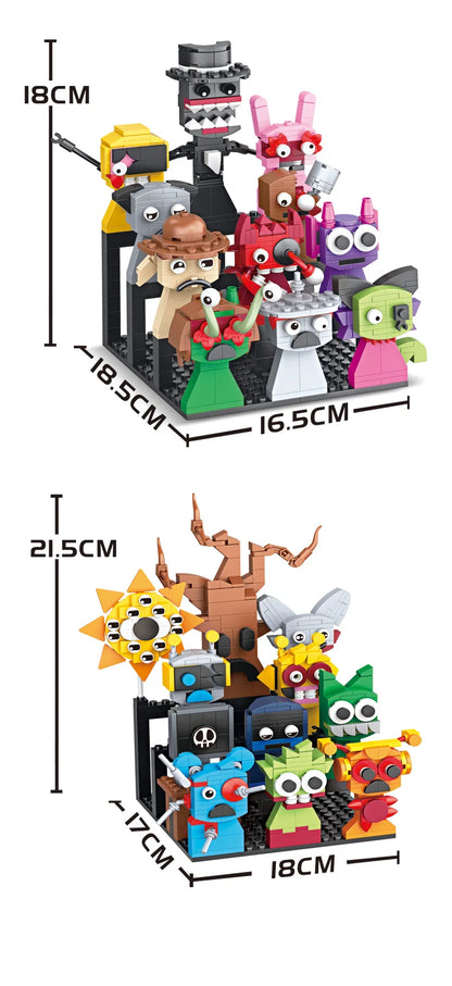 MOC Horror Anime Music Rhythm Box Game Building Blocks Set 2-in-1 Figures DIY Toy Gift