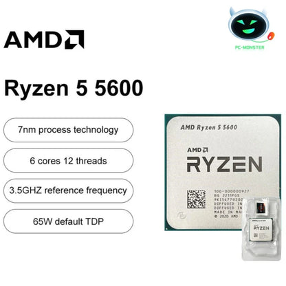 NEW AMD Ryzen 5 5600 – 3.5GHz 6-Core 12-Thread CPU Processor, 7nm, L3=32MB, Socket AM4