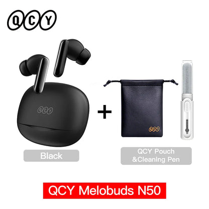 QCY Melobuds N50 Wireless Earphones – Bluetooth 5.4, ANC, 6-Mic Clear Call, Multipoint Connection Earbuds