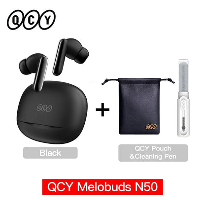 QCY Melobuds N50 ANC Wireless Earbuds - Bluetooth 5.4 Noise Cancelling Earphones with 6-Mic Clear Calls & Multipoint Connection