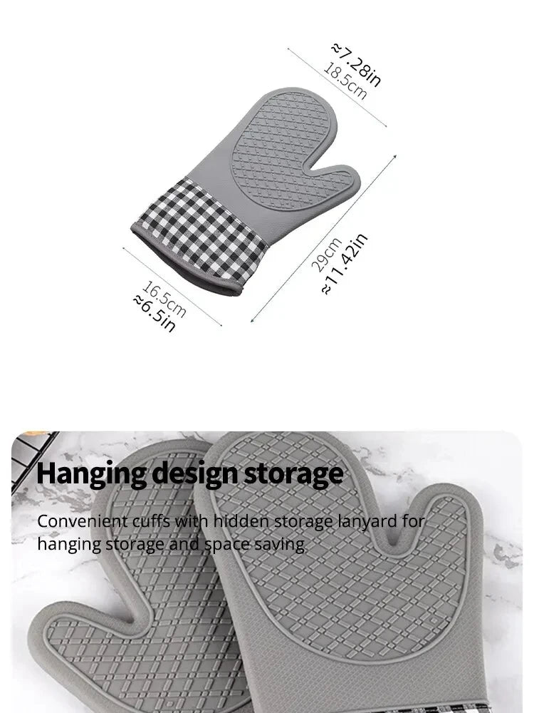 Silicone Insulated Kitchen Glove – Anti-Slip, Thickened, Heat-Resistant & Anti-Scalding