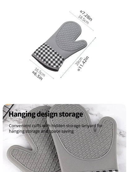 Silicone Insulated Kitchen Glove – Anti-Slip, Thickened, Heat-Resistant & Anti-Scalding