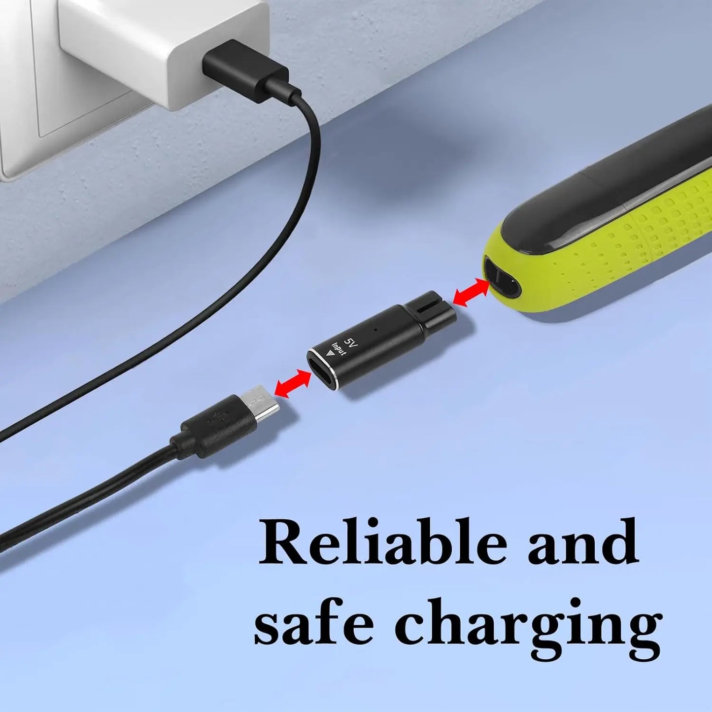 YUKU 5V Type-C Shaver Adapter Charger – Compatible with Philips One Blade QP2724, QP2834, QP4530, QP1924, QP1324