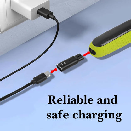 YUKU 5V Type-C Shaver Adapter Charger – Compatible with Philips One Blade QP2724, QP2834, QP4530, QP1924, QP1324