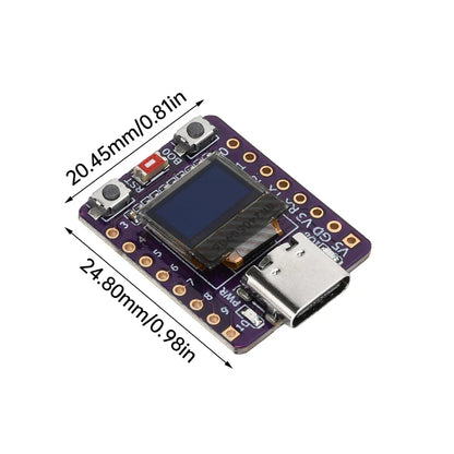 ESP32-C3 Development Board – 0.42-Inch White OLED Display, WiFi & Bluetooth, Ceramic Antenna, Type-C for Arduino