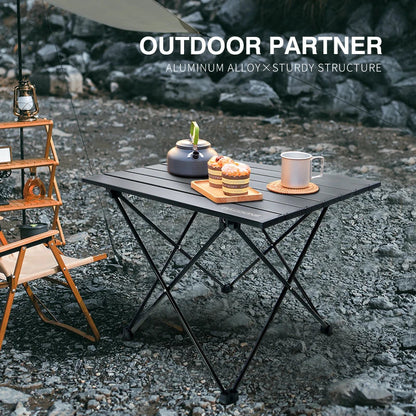 PACOONE Portable Camping Table – Ultralight, Foldable Aluminium Desk for Hiking, BBQ & Picnic