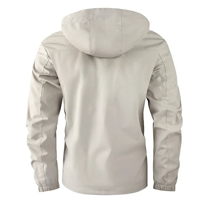 Men's Casual Hooded Windbreaker Jacket - Waterproof Warm Soft Shell Outdoor Winter Coat Plus Size