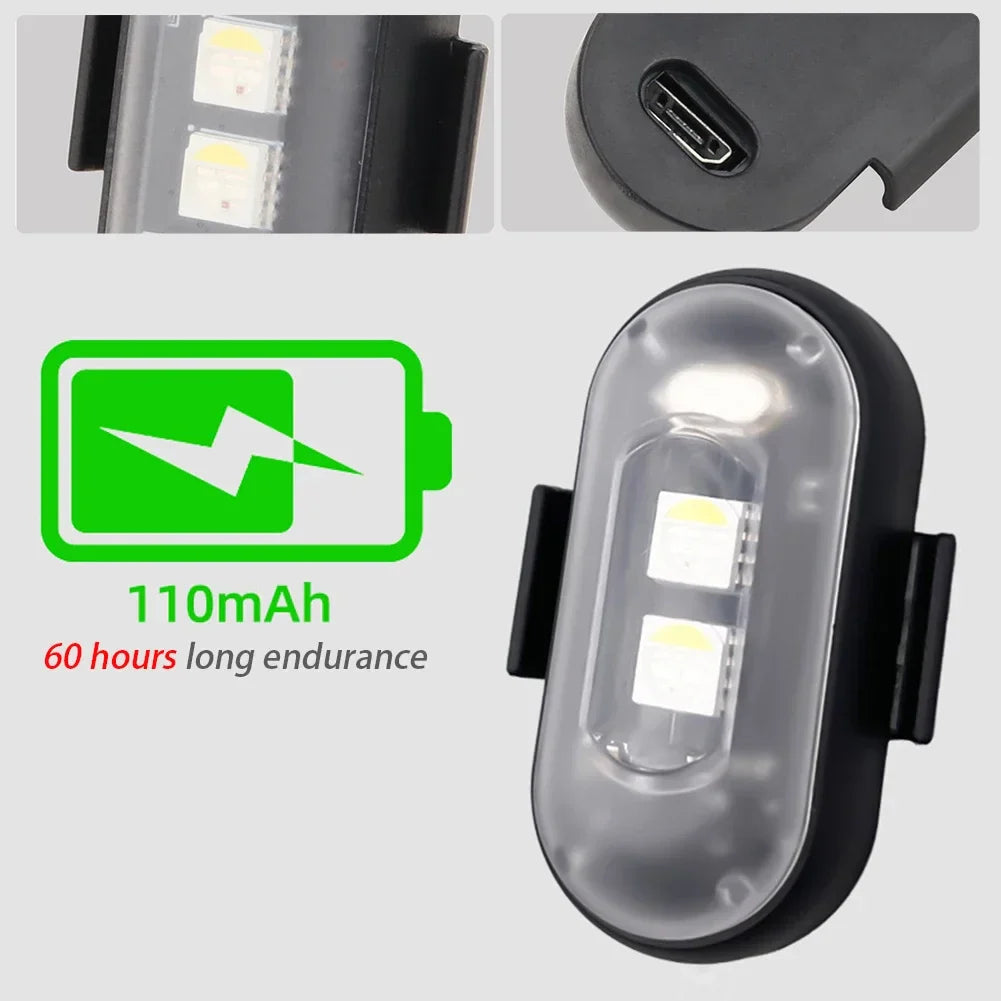 RGB LED Strobe Lights for Car & Motorcycle – 8-Color Wireless Flash Position Warning Lights for Aircraft & Helicopter