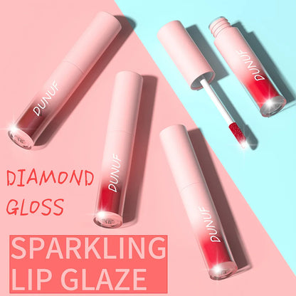 18-Color Sexy Red Diamond Glitter Lip Gloss – Metallic, Waterproof, Long-Lasting Matte Shimmer Liquid Lipstick for Women
