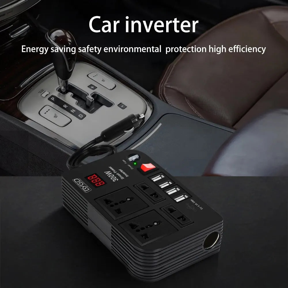Multi-Function Home Inverter: DC 12V to 220V Modified Sine Wave, 300W High-Power Automotive Power Converter