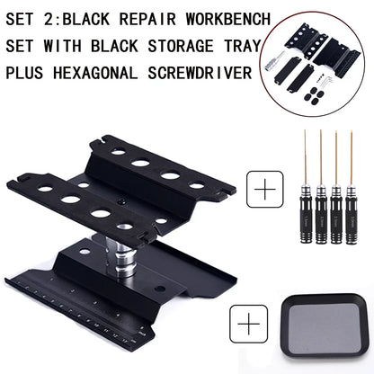 RC Car Tool Lifting Work Stand – 360° Rotating Repair Platform for 1/10 & 1/8 Buggy Crawler Cars