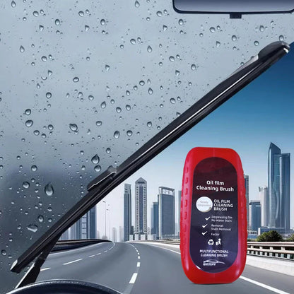 Car Glass Oil Film Remover – Powerful Windshield Cleaner with Sponge Brush for Water Spot & Stain Removal Auto Detailing