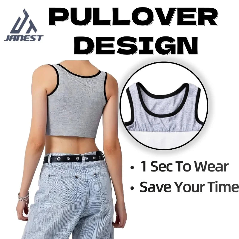 Bandage Chest Binder – Cotton Trans & Tomboy Breast Binder, Super Flat Underwear Sportswear for Lesbian & Gender Expression
