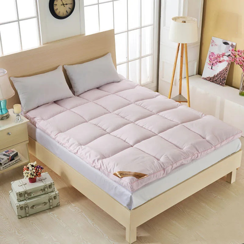 VESCOVO Thick Goose Down Fiber Mattress Topper – Single, Twin & Queen Size Bed Mattress Pad