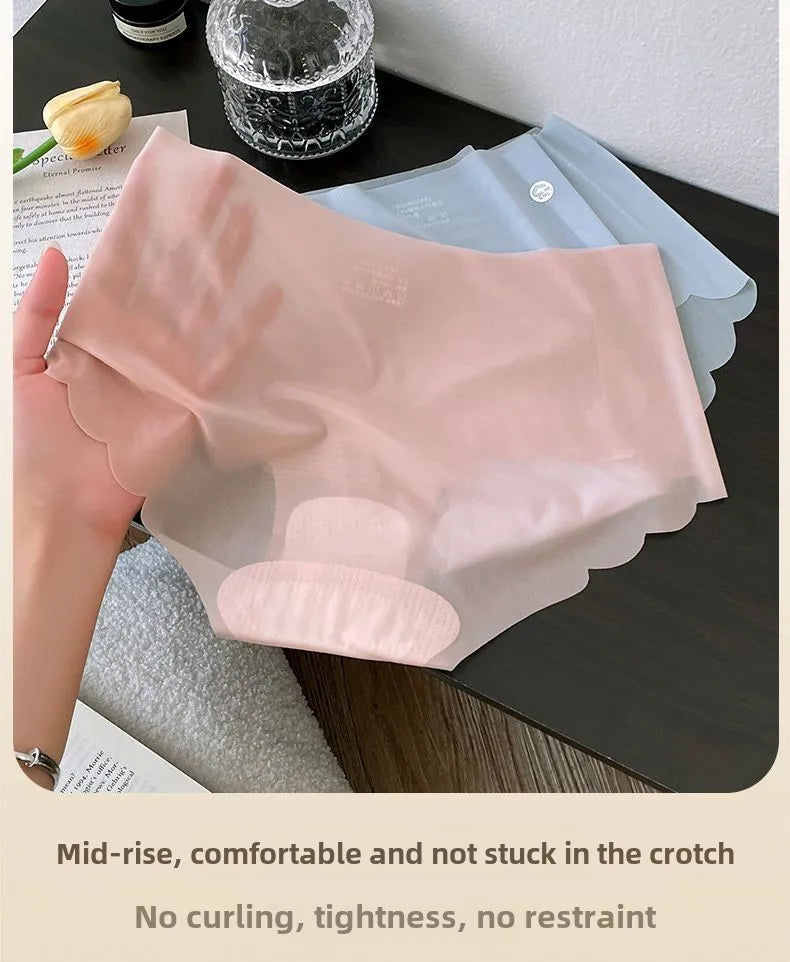 6-Pack Women’s Seamless Ice Silk Underwear – 3D Shaping Peach Butt Invisible No-Show Panties for Yoga & Daily Wear