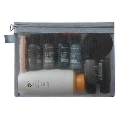 Makeup Brush Travel Case – Mesh Cosmetic Toiletry Bag Organizer for Men & Women, Beauty Tools Dopp Kit Pouch for Wash Storage