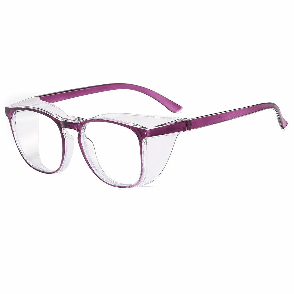 Clear Safety Glasses Anti-Fog Blue Light Blocking Square Frame Scratch Resistant Protective Work Eyewear for Men & Women Nurses