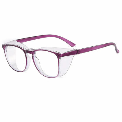 Clear Safety Glasses Anti-Fog Blue Light Blocking Square Frame Scratch Resistant Protective Work Eyewear for Men & Women Nurses