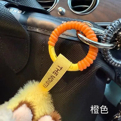 2PCS Labubu Silicone Anti-Drop Keychain Rope – Colorful Buckle Protection Ring