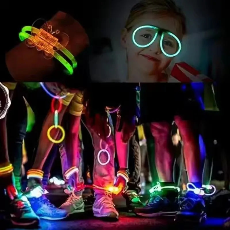 50/100Pcs Glow Sticks - Multicolor Fluorescent Bendable Light Bracelets for Party Events, Celebrations & Fun Supplies