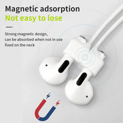 Magnetic Wireless Anti-Lost Silicone Earphone Cable Holder - Neck String for AirPods Pro, Airdots, Samsung Buds Plus