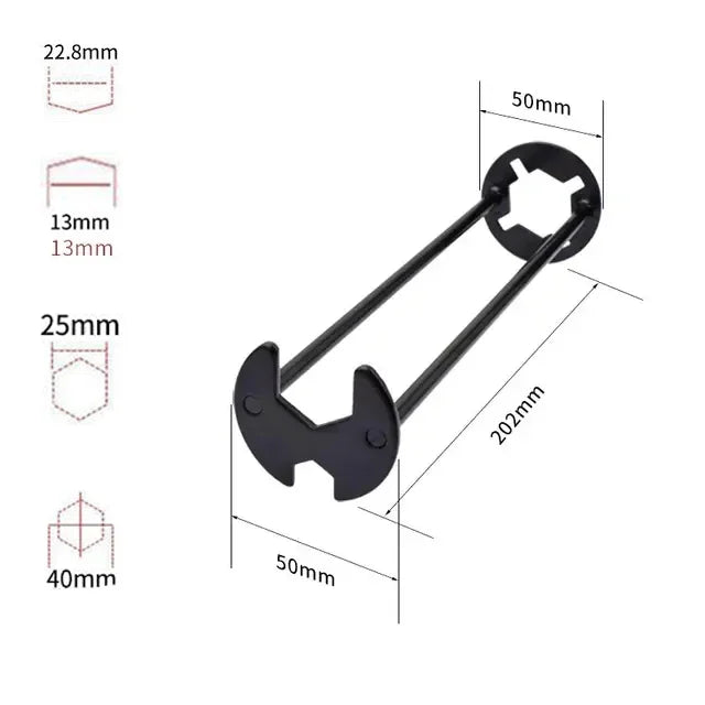 Household Plumbing Repair Tool Set – Flume Sink Wrench, Faucet Key & Hexagon Pipe Wrench (4-Claw Bathroom Tools)