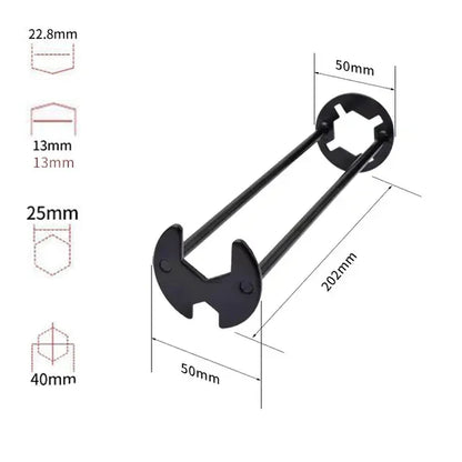 Household Plumbing Repair Tool Set – Flume Sink Wrench, Faucet Key & Hexagon Pipe Wrench (4-Claw Bathroom Tools)