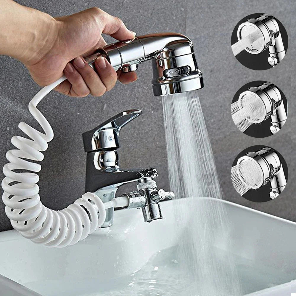 New Faucet Extender & External Shower Head Set – Bathroom Faucet Adapter Attachment for Washbasin