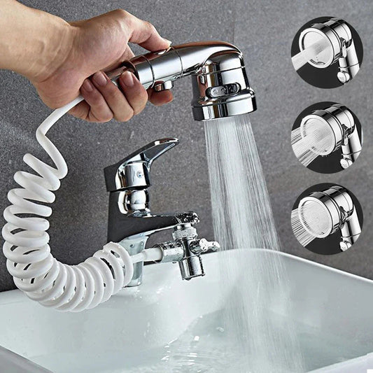 New Faucet Extender & External Shower Head Set – Bathroom Faucet Adapter Attachment for Washbasin