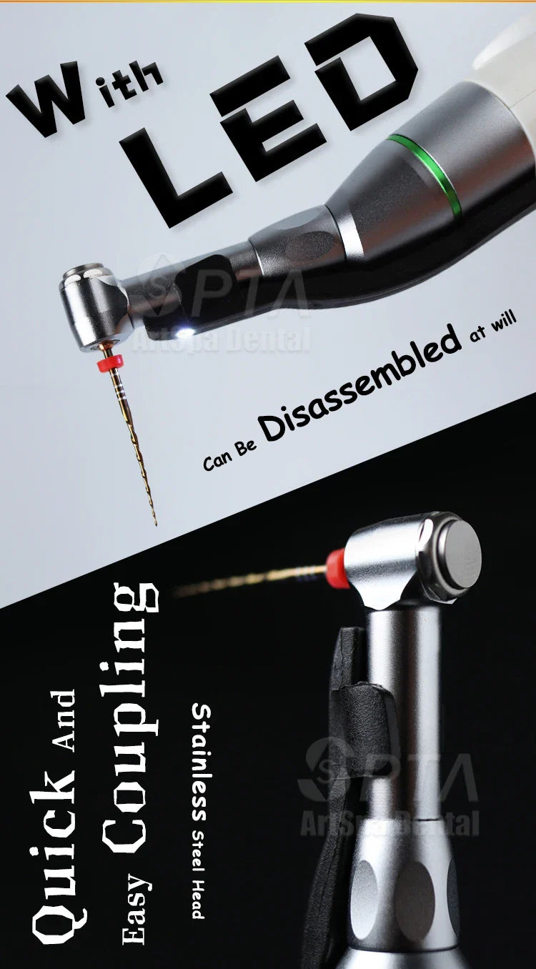SPTA 16:1 Contra Angle Low Speed Turbine Handpiece – Reciprocating Root Canal File for Endodontic Treatment