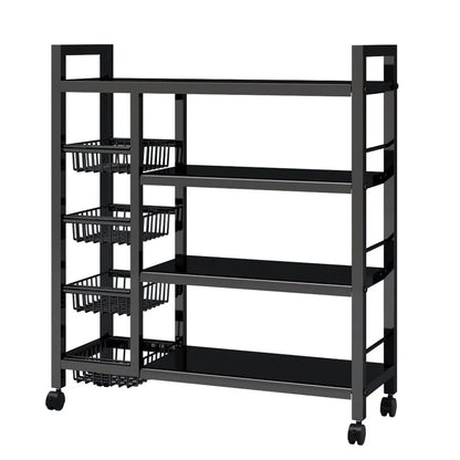 Multi-Tier Freestanding Kitchen Storage Shelf – Movable Vegetable, Snack & Grocery Organizer Rack, Bathroom Storage Solution