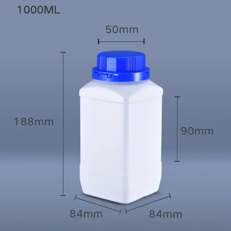 1000mL HDPE Refillable Plastic Bottle with Lid — Food Grade, Leakproof Container for Liquids, Agriculture & Pesticides, 1PCS
