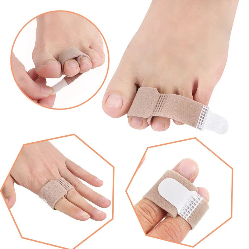 Toe & Finger Straightener Tape – Hammer Toe, Hallux Valgus Corrector Bandage with Separator Splint Wraps, Foot Care Supply