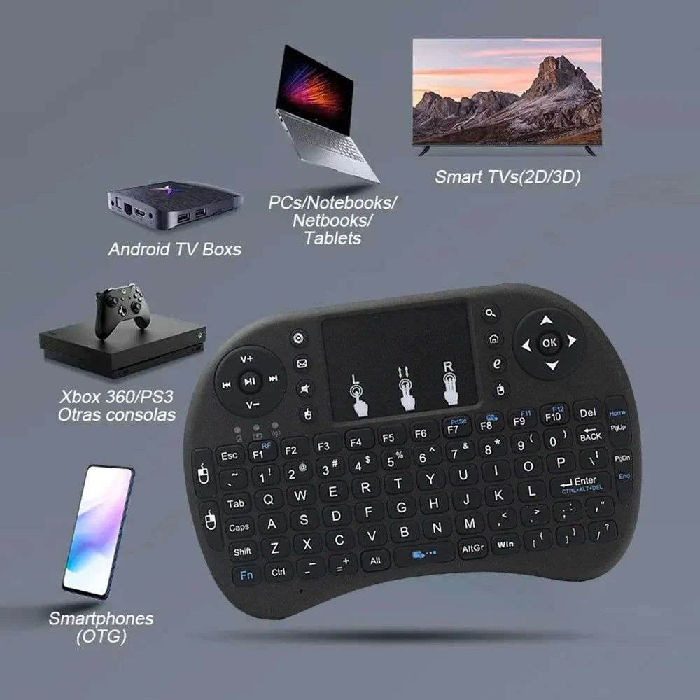 MRSVI I8 Mini Wireless Keyboard - 2.4G Air Mouse Remote with Touchpad for Android TV Box, PC & Smart TV