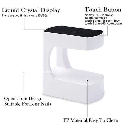 6-LED Mini Nail Drying Lamp - USB UV Gel Polish Curing Light for Manicure & Home or Travel Use