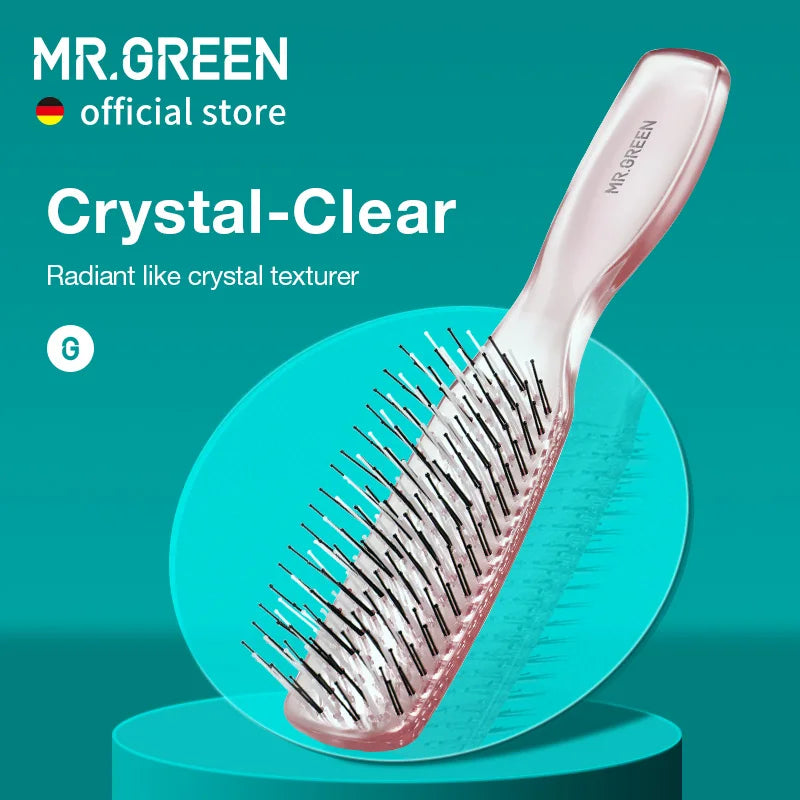 MR.GREEN Hair Brush – Scalp Massage & Volumizing Comb, Fine Tooth Detangling Tool for Long Wet & Dry Hair, Women’s Gift
