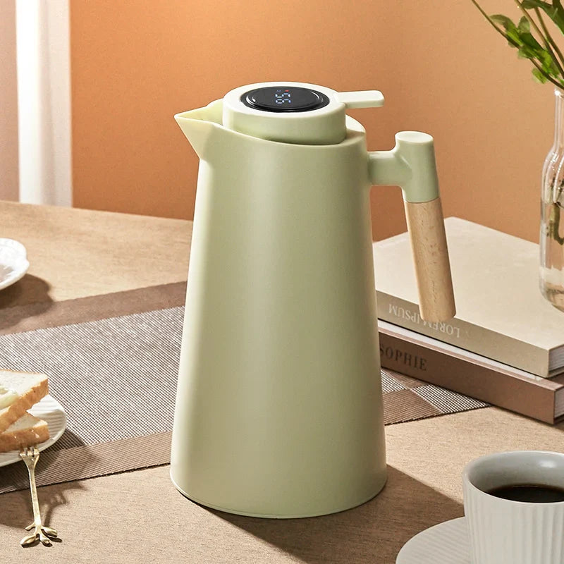 Large Capacity Insulation Kettle with Temperature Display - Household Thermos Bottle for Leakproof Insulation, One Key Temperature Display, and More
