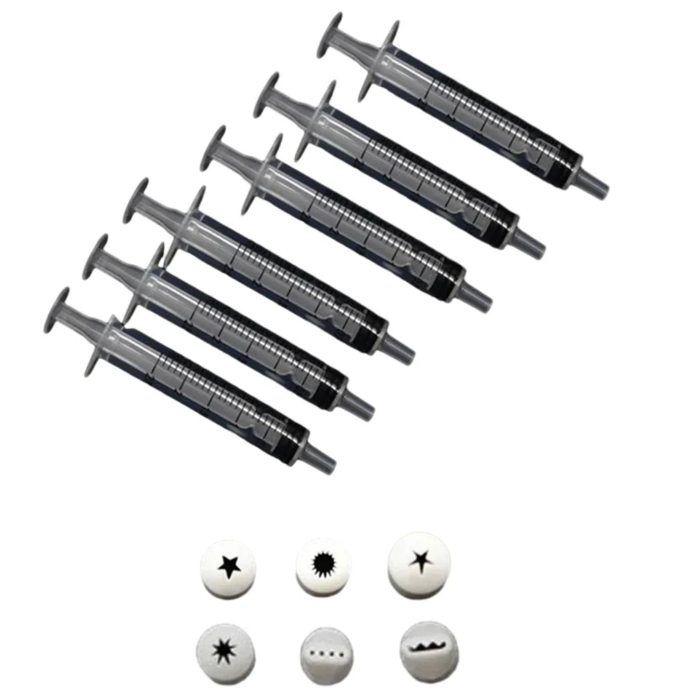 6PCS Mini Cake & Dessert Nozzles Set – Press Tools for Clay, Milk Cream, and Food Decoration