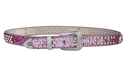 Rhinestone Skull Western Cowgirl Belt for Women & Girls – Studded PU Leather Country Style