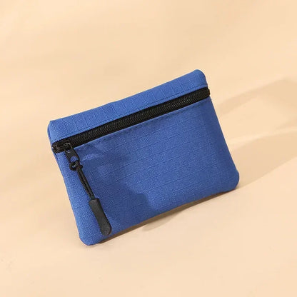 Canvas Mini Coin Purse with Zipper – Cute Solid Color Key & Money Pouch for Kids, Women & Men