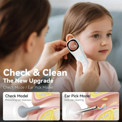 5-in-1 Smart Ear Camera with Screen – 1080P HD Earwax Removal Kit with Ear Picks, 6 Tips & 12 Extra Inspection Heads