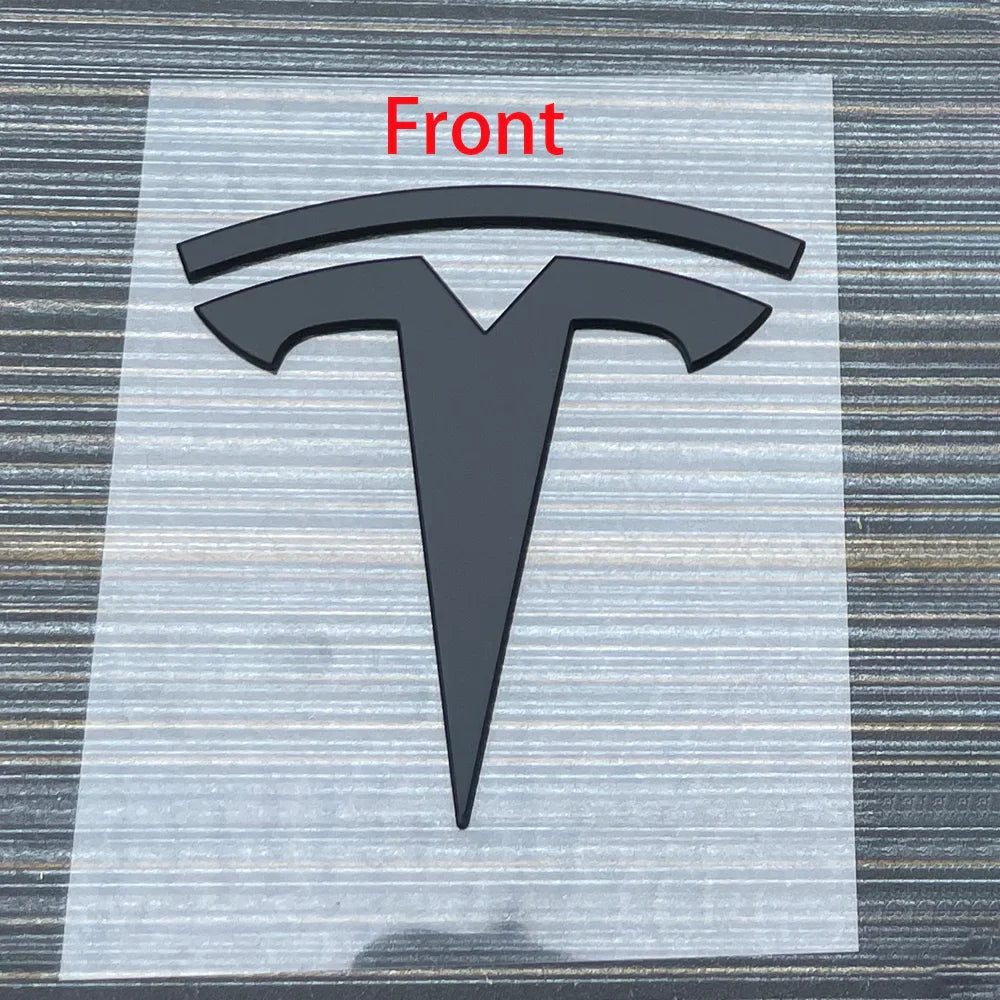 Tesla Model 3 & Y Logo Sticker – Front Hood & Rear Trunk Badge Car Accessory