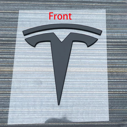 Tesla Model 3 & Y Logo Sticker – Front Hood & Rear Trunk Badge Car Accessory