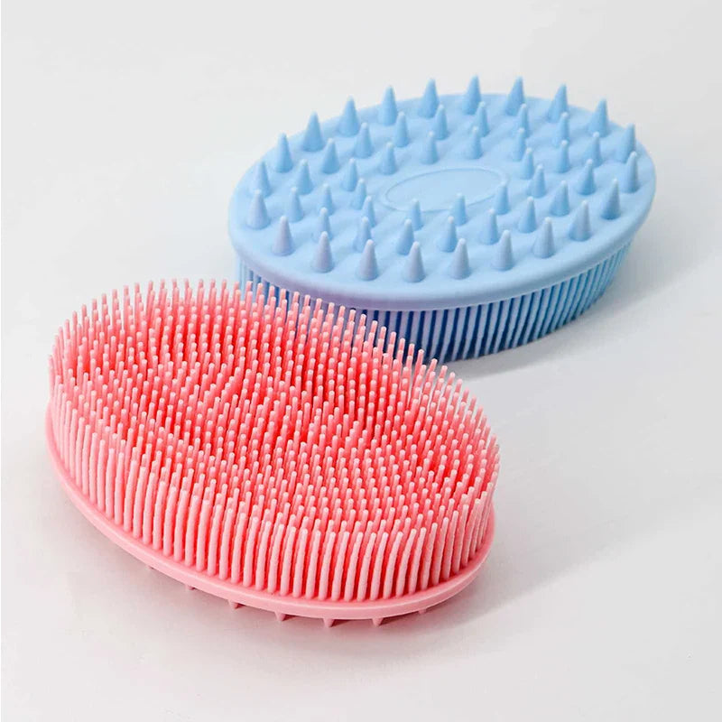 Exfoliating Silicone Bristle Sponge – Dead Skin Scrubber & Scalp Massager Bath Brush