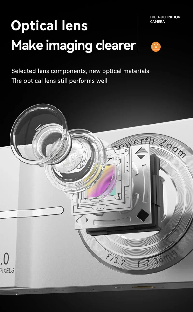Xiaomi 4K Digital Camera – 50MP, 16X Zoom, Anti-Shake, Flash, Outdoor Student Video Recorder