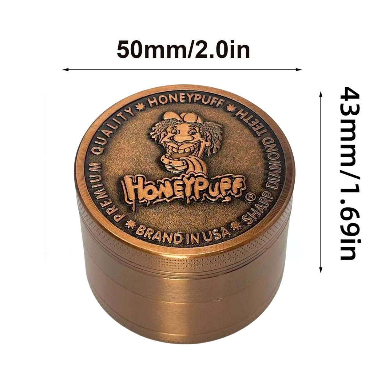 2-Inch 4-Layer Metal Herb Grinder — Manual Spice, Pepper & Tobacco Mill for Smoking Accessories