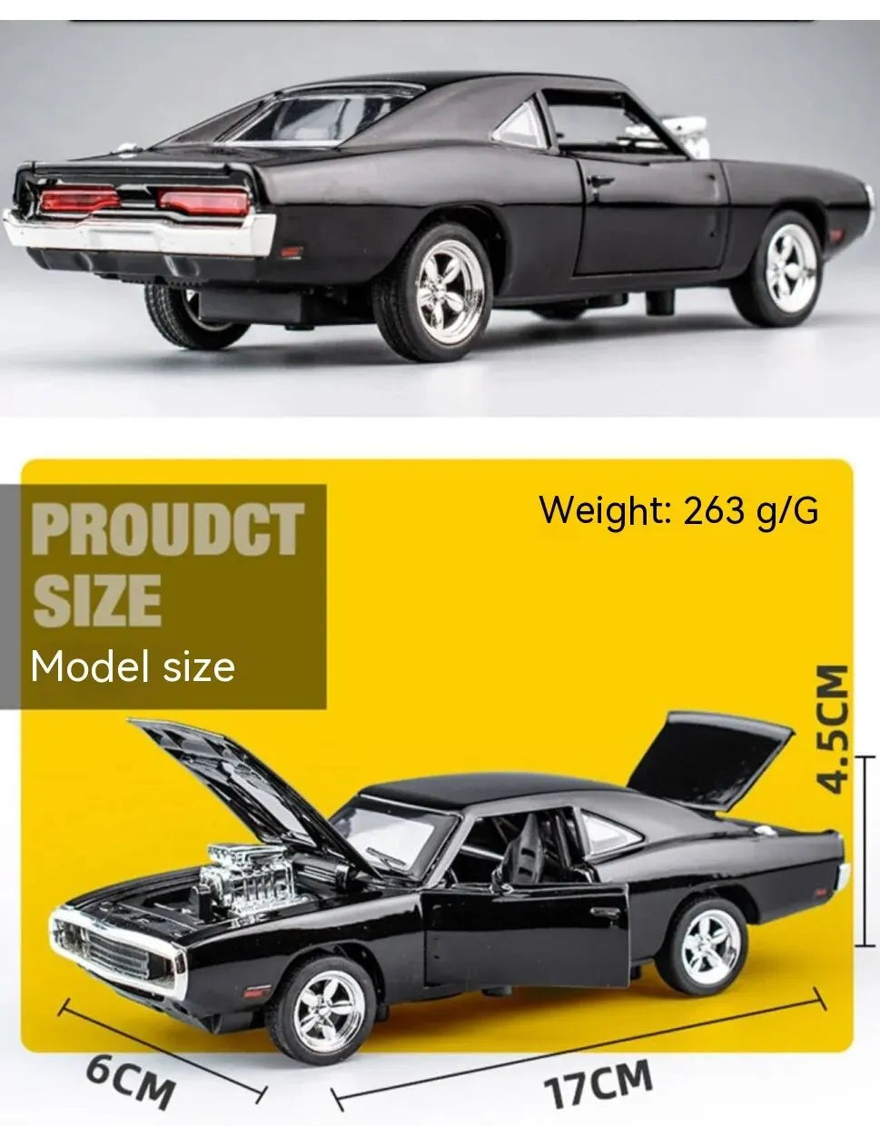1:32 1970 Charger Alloy Diecast Model Car – Pull-Back Mini Vehicle Toy for Kids & Collectors
