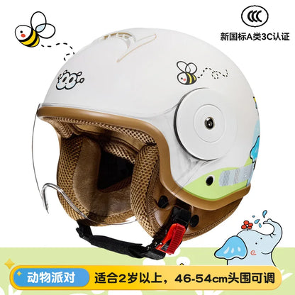 BYB Children's Helmet – 3C Certified National Standard Class A Baby Helmet for All Seasons, Cartoon Electric Vehicle & Motorcycle Safety Helmet