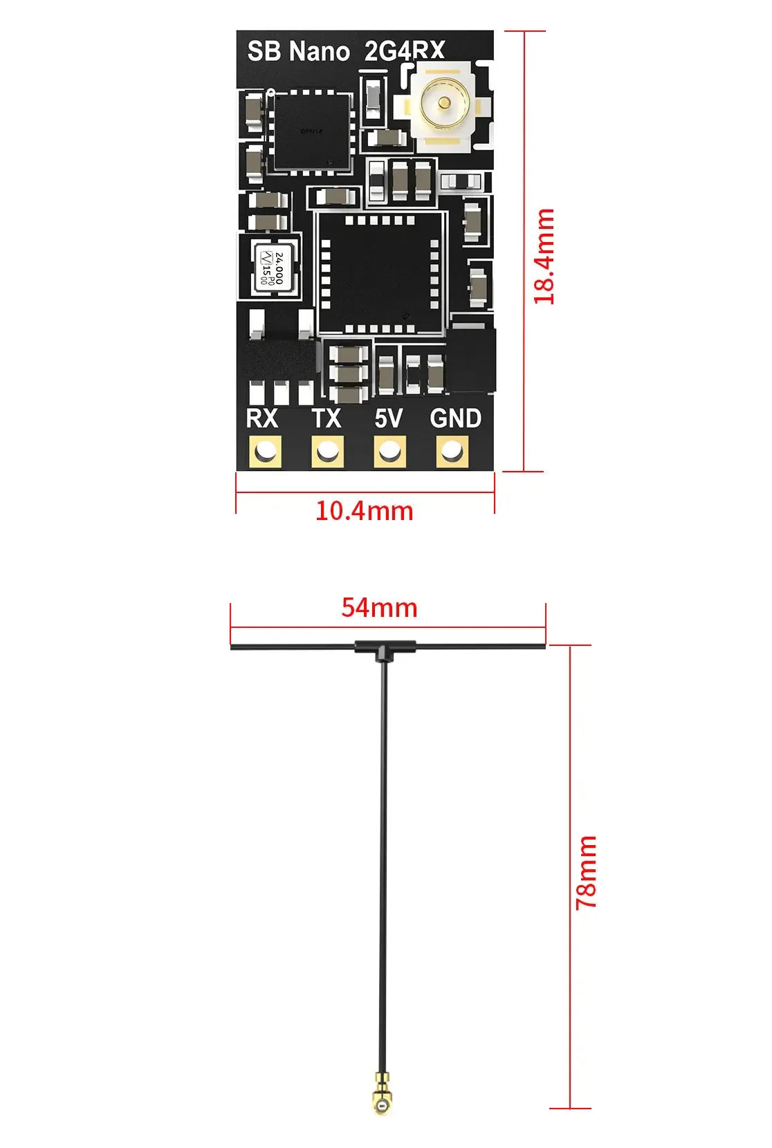 SpeedyBee Nano 2.4G ExpressLRS (ELRS) Receiver – Long Range FPV Drone DIY Parts for Freestyle Flying