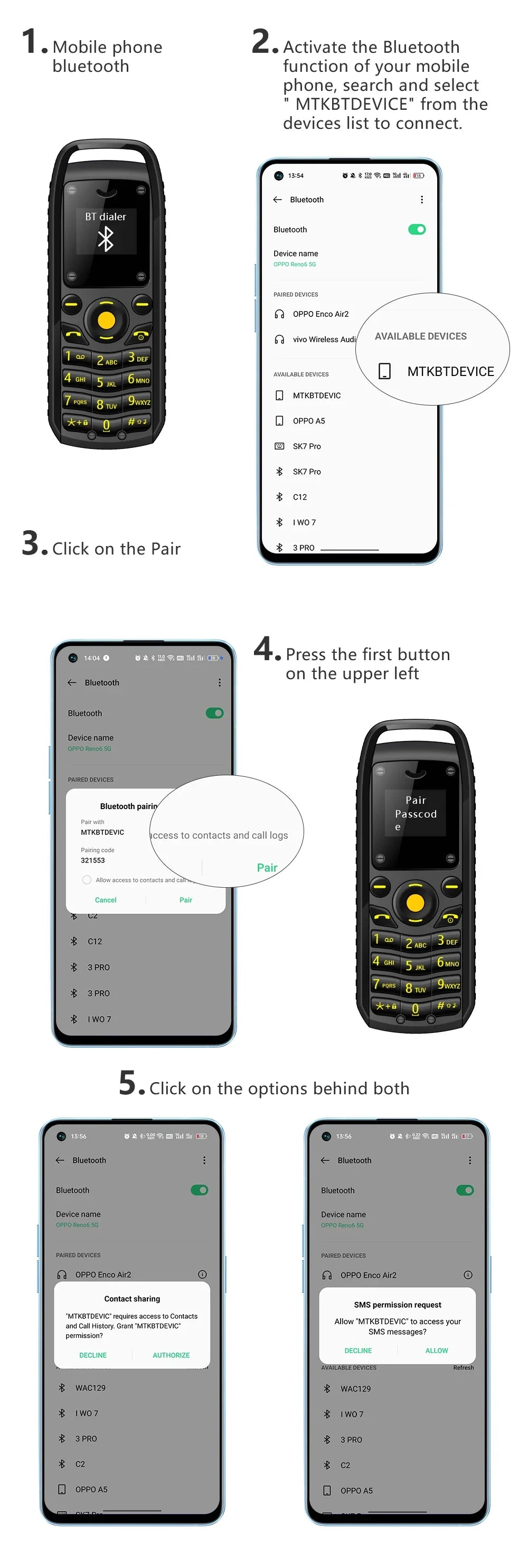SERVO B25 Super Mini Mobile Phone – Dual SIM, Magic Voice, Bluetooth, Blacklist, Alarm Clock, 2G Feature Cellphone
